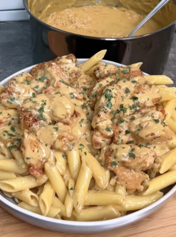 Yummy Garlic Butter Cajun Chicken Cheddar Parmesan Penne