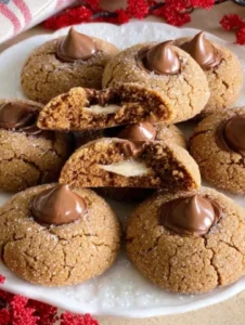🎄🤎🍪✨ Yummy & Easy Gingerbread Kiss Cookies