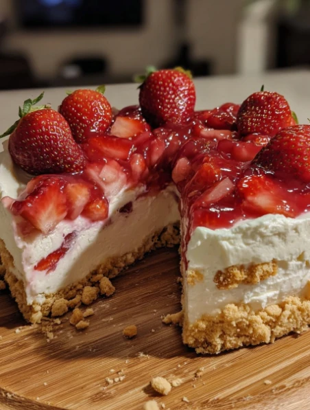 Yummy Homemade Strawberry Shortcake Cheesecake