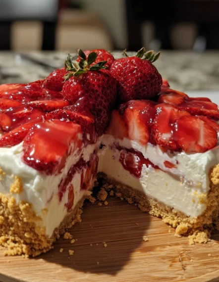 Yummy Homemade Strawberry Shortcake Cheesecake