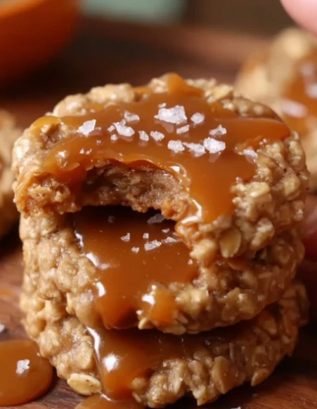 Yummy Nobake Salted Caramel Cookies