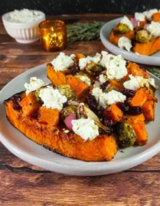 🎃🤍🧀 Yummy & Easy Roasted Butternut Squash with Goat Cheese