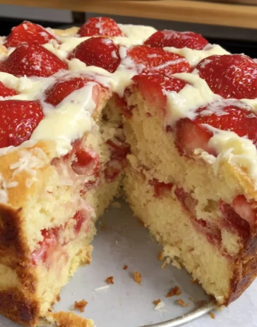 Yummy Strawberry Earthquake Cake