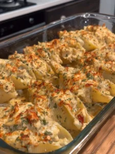 🍗🧄🧀 Yummy & Easy Stuffed Shells with Chicken & Garlic Butter