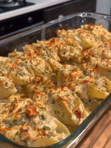 Yummy Stuffed Shells Chicken Garlic Butter
