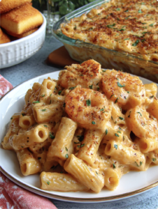 Creamy Cajun Shrimp Pasta Bake