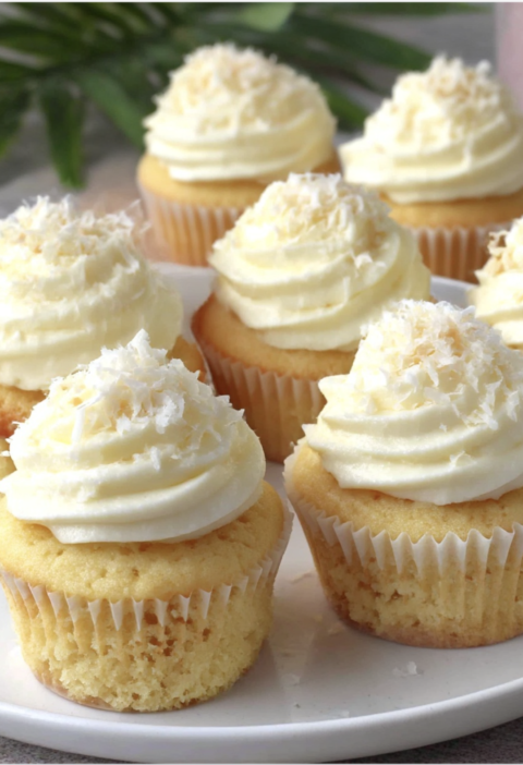 Easy Coconut Cupcakes (Starts with a Cake Mix!)