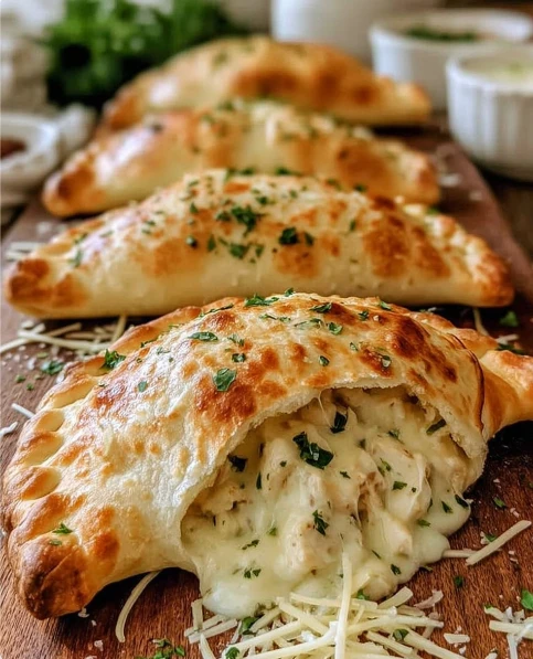 Baked Chicken Alfredo Calzones