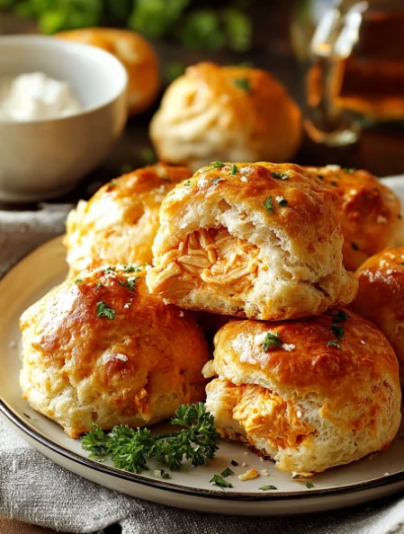 Buffalo Chicken Biscuit Bombs