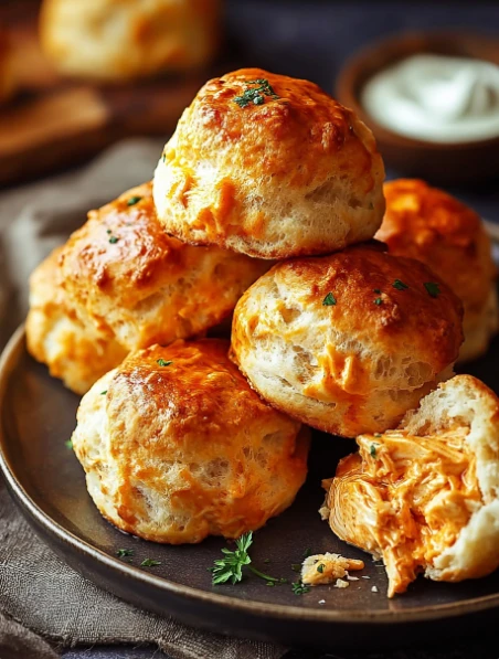 Buffalo Chicken Biscuit Bombs