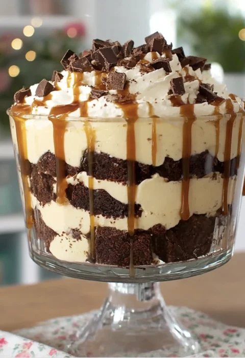 Caramel Cheesecake Brownie Trifle Delight