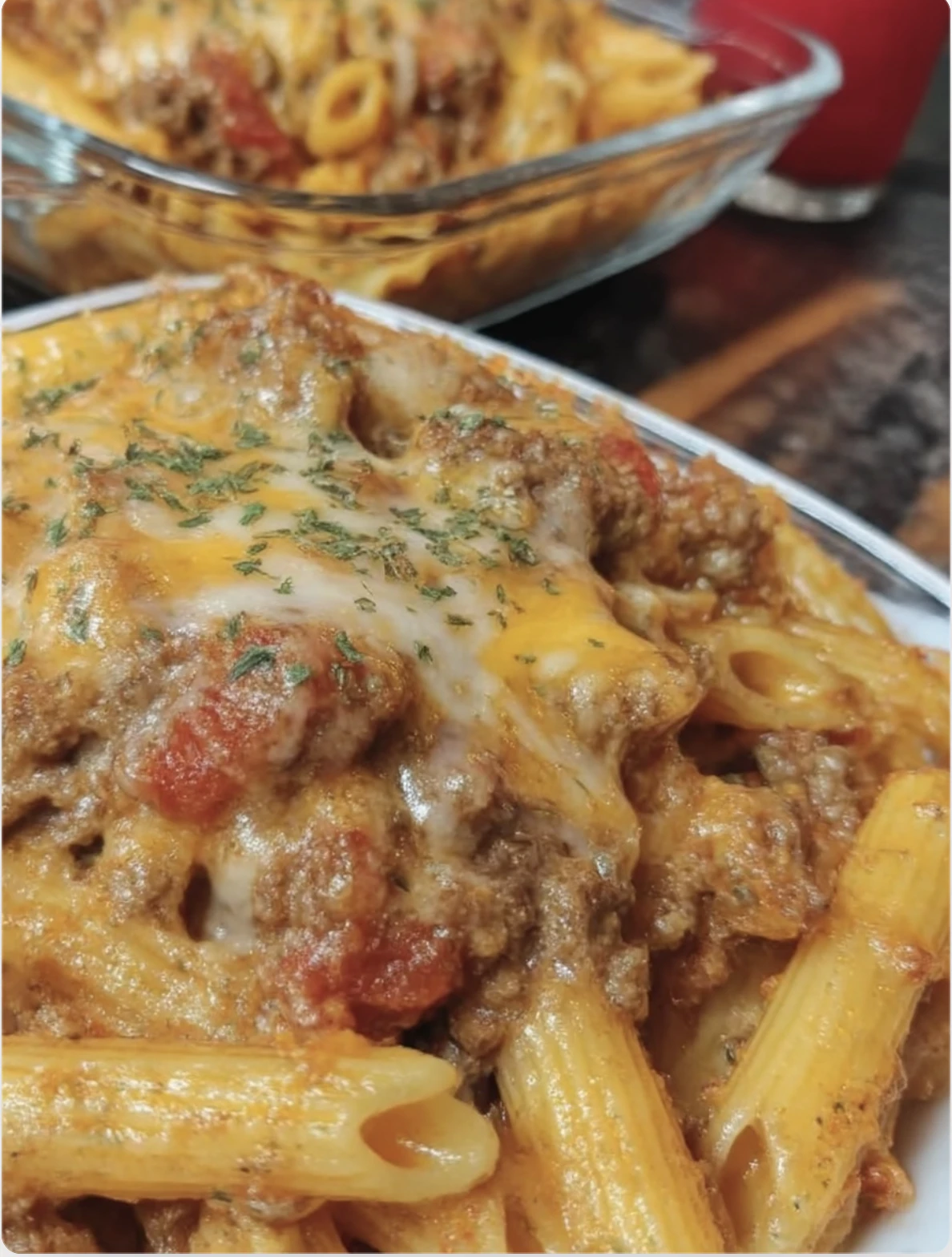 Cheesy Penne with Garlic Butter Ground Beef