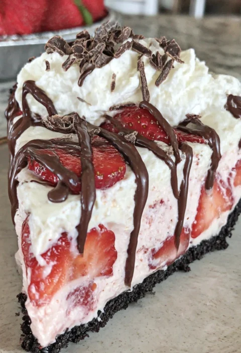 Chocolate Covered Strawberry Pie