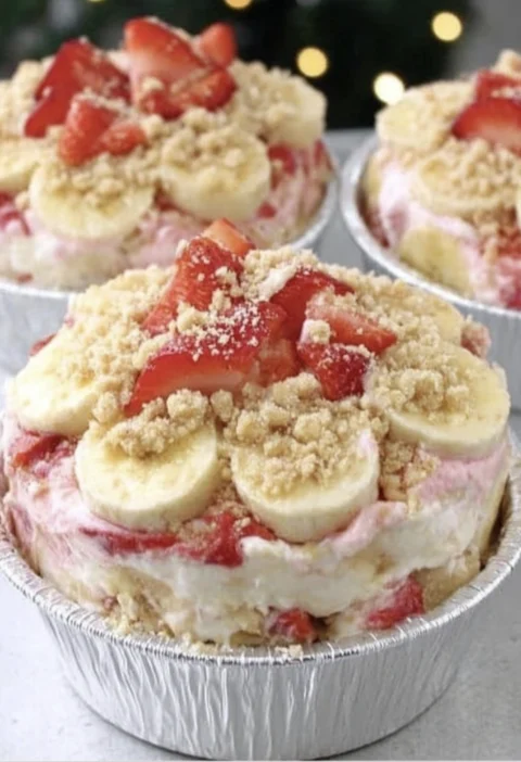 Christmas Strawberry Banana Pudding