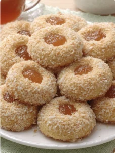 COCONUT JAM THUMBPRINT COOKIES