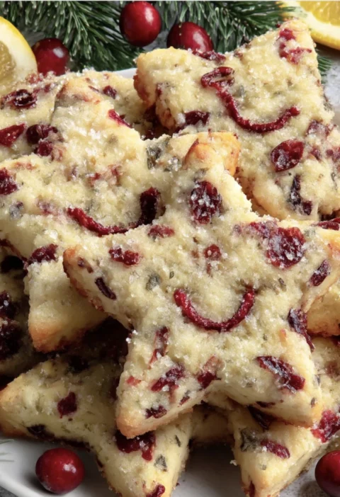 Cranberry Orange Soft Winter Star Cookies