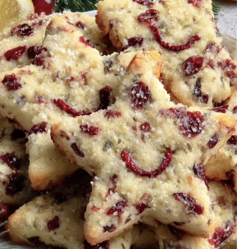 Cranberry Orange Soft Winter Star Cookies