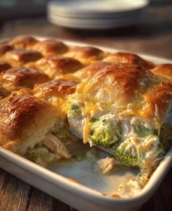 🥦🍗 Creamy Broccoli Chicken Crescent Bake