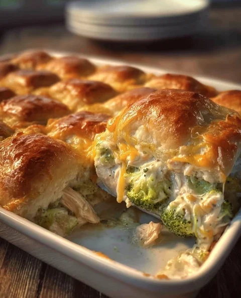 Creamy Broccoli Chicken Crescent Bake
