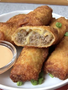 Crispy Cheeseburger Egg Rolls