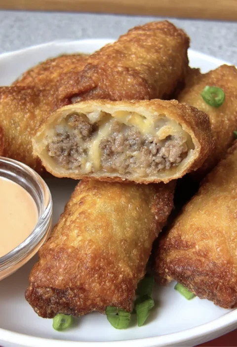 Crispy Cheeseburger Egg Rolls
