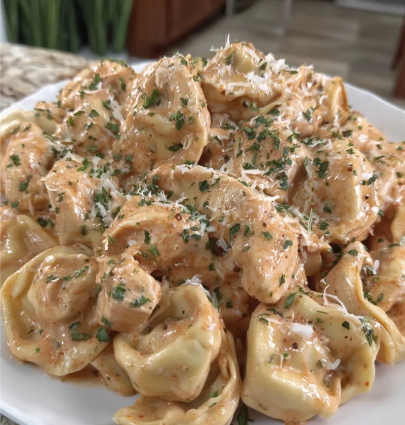 Crockpot Chicken Alfredo Tortellini