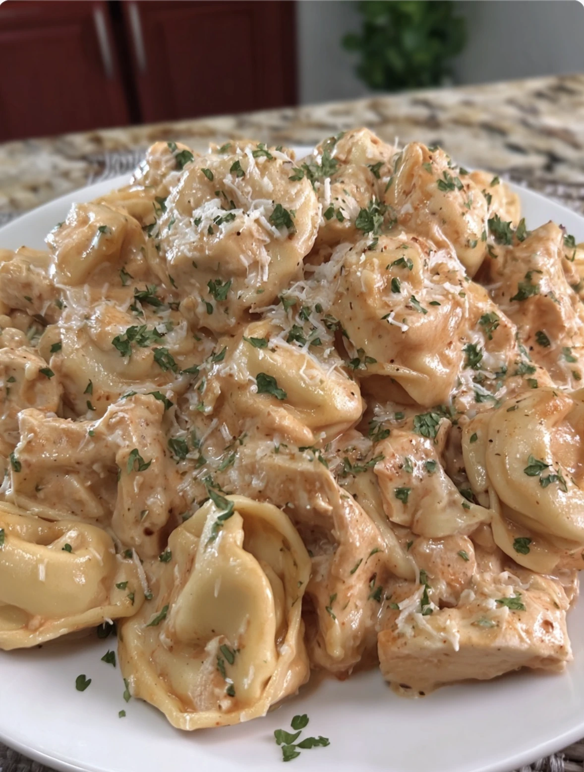 Crockpot Chicken Alfredo Tortellini