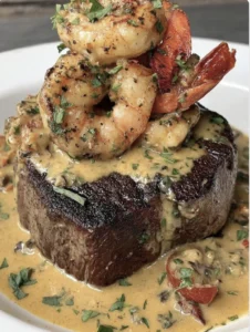 Filet Mignon with Grilled Shrimp & Lobster Sauce