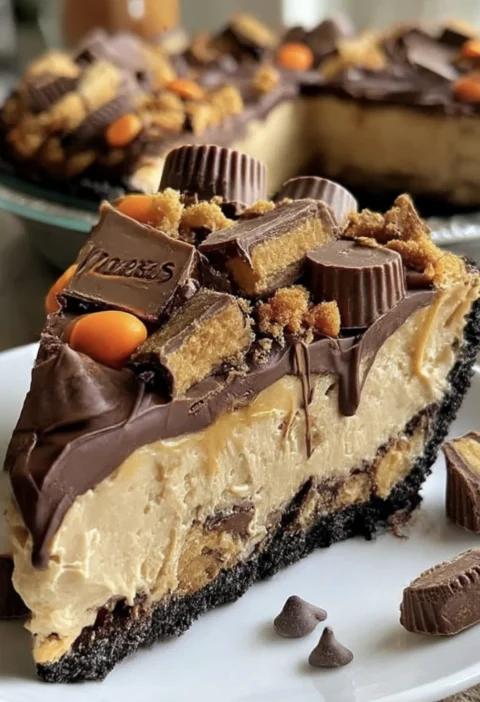 Giant Reeses Peanut Butter Cup Pie