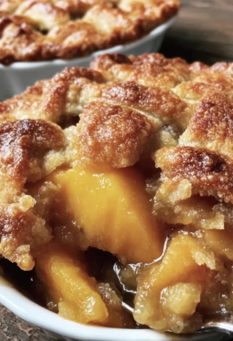 Grandmastyle Doublecrust Peach Cobbler Brown Butter