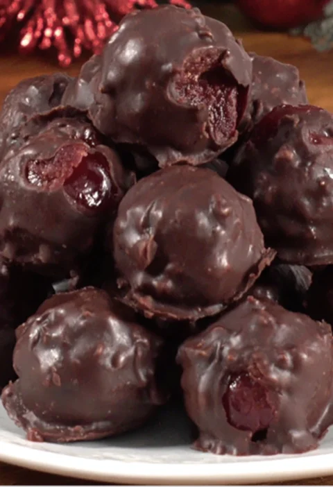 Homemade Cherry Chocolate Candies Christmas