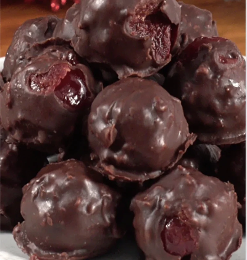 Homemade Cherry Chocolate Candies Christmas