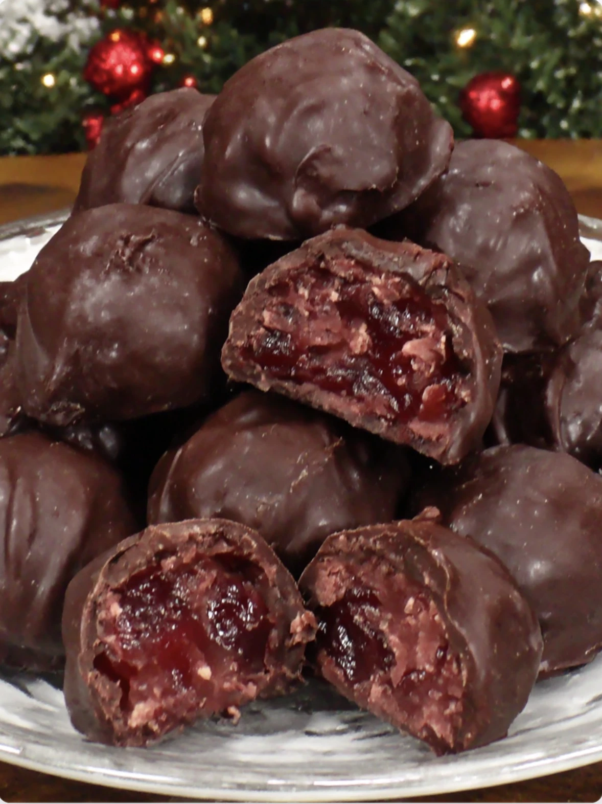 Homemade Cherry Chocolate Candies Christmas