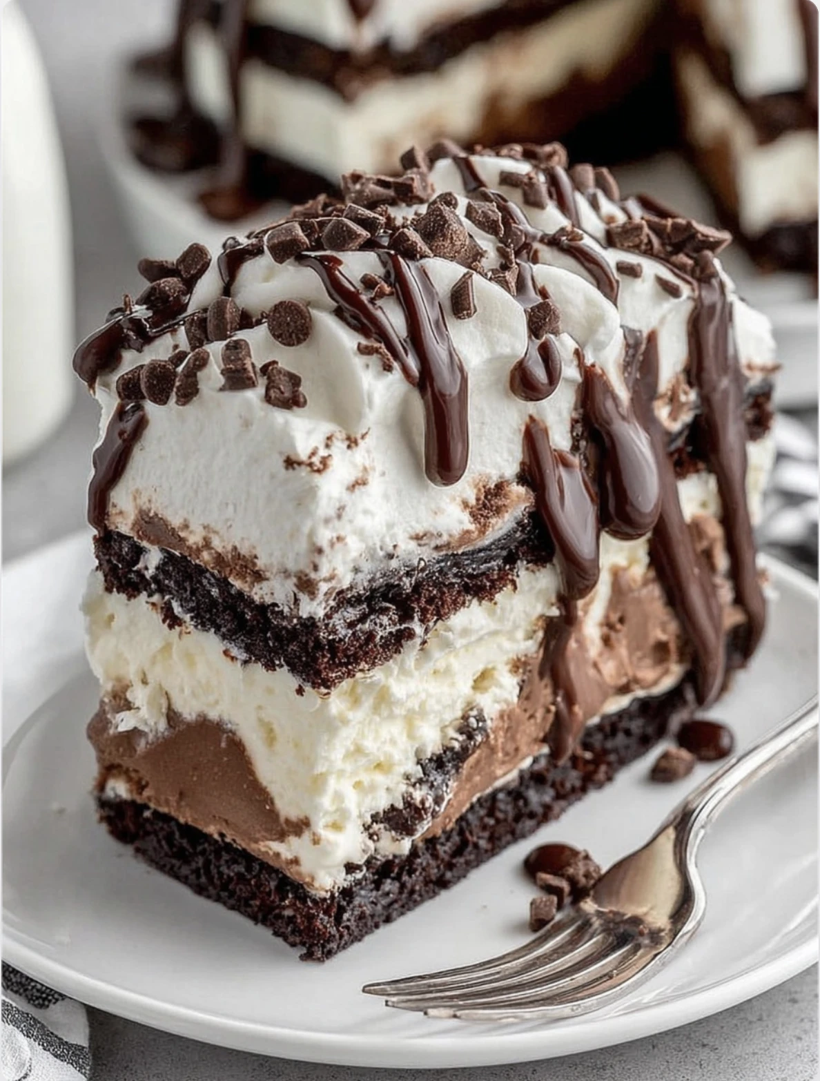 Hot Fudge Ice Cream Cake Slice