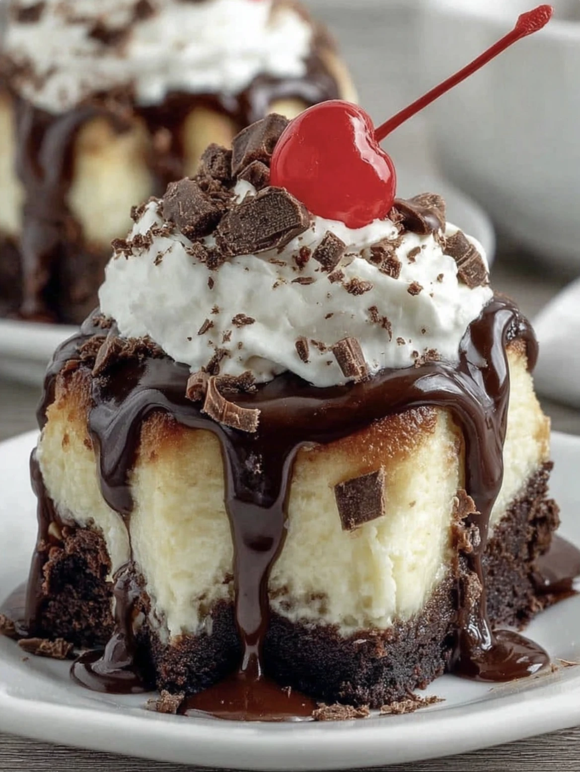 Hot Fudge Sundae Brownie Cheesecake