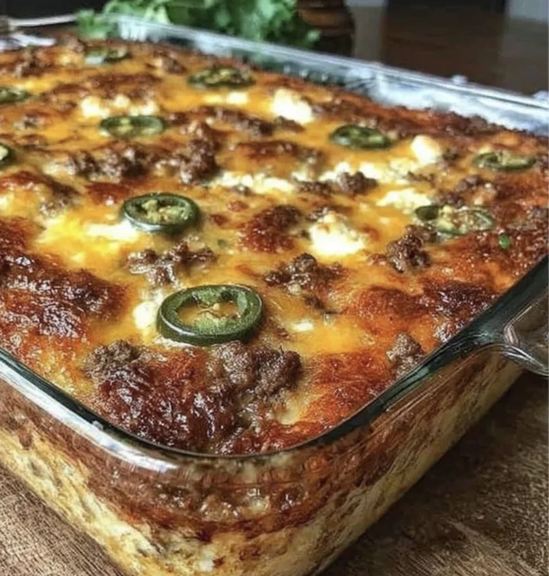 Loaded Beef Cheese Casserole
