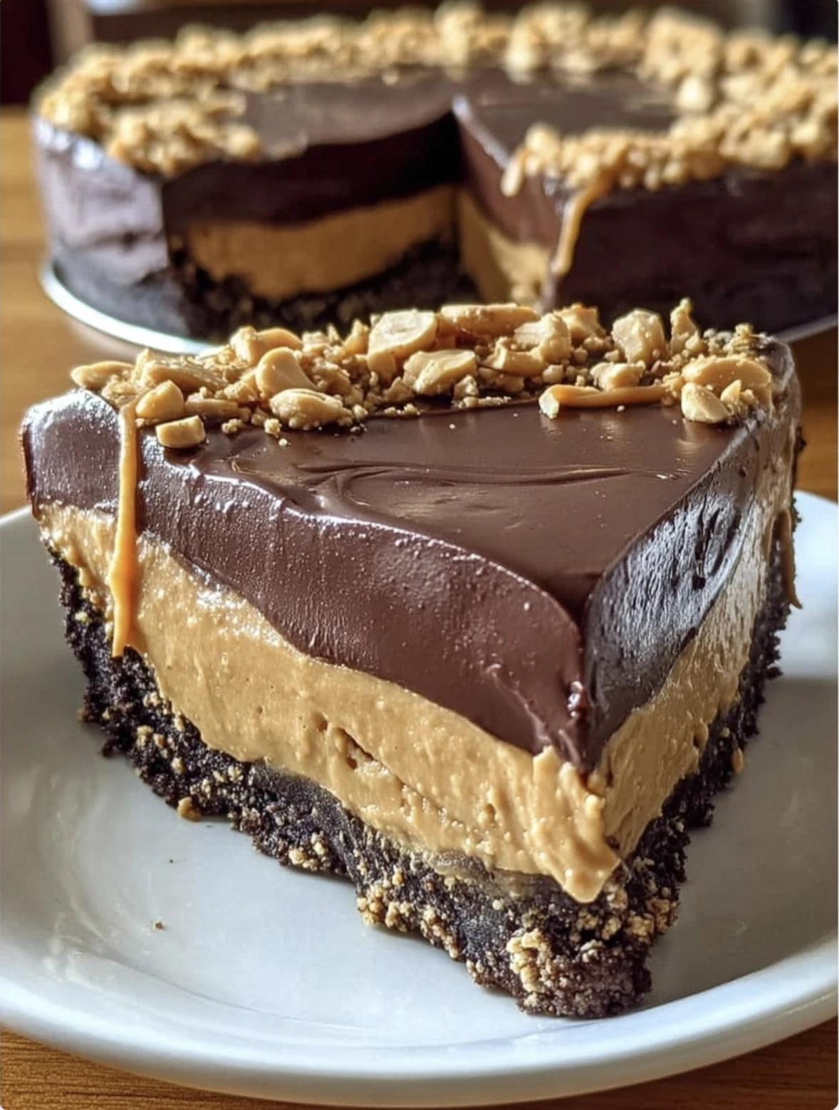 No-Bake Chocolate Peanut Butter Pie
