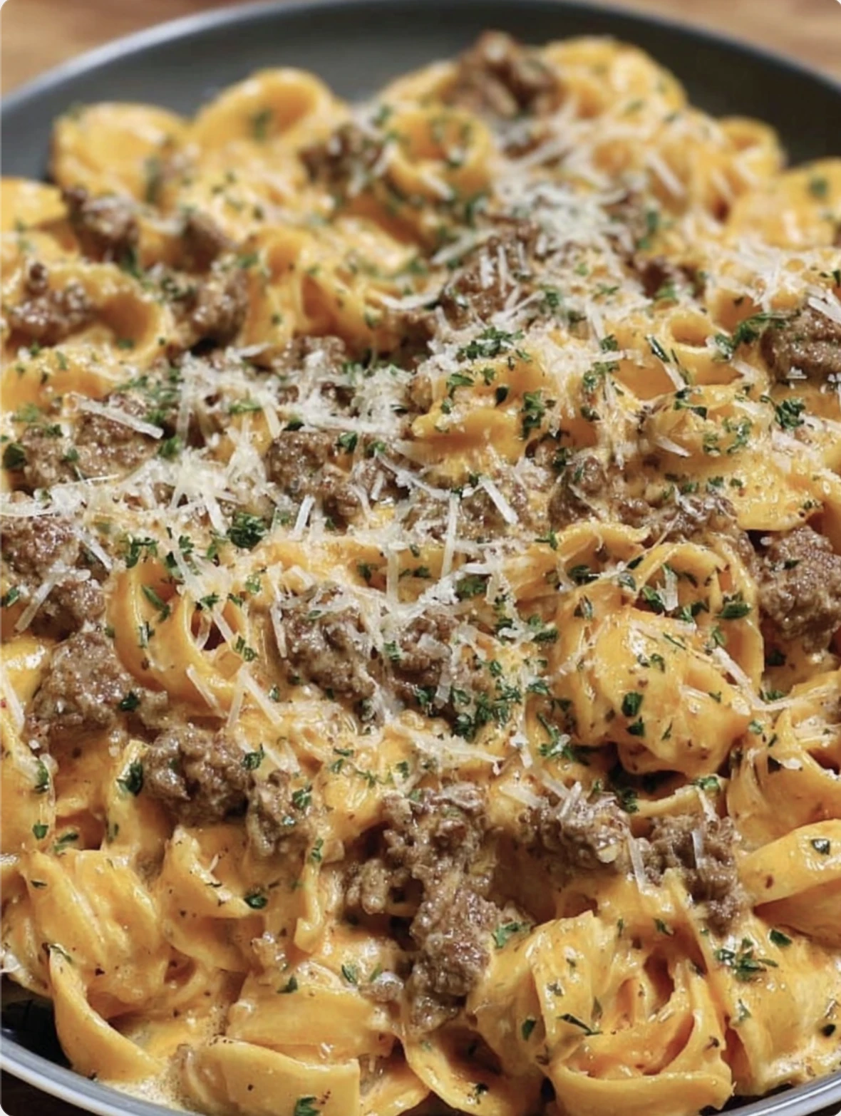 One-Pot Creamy Beef and Garlic Butter Pasta