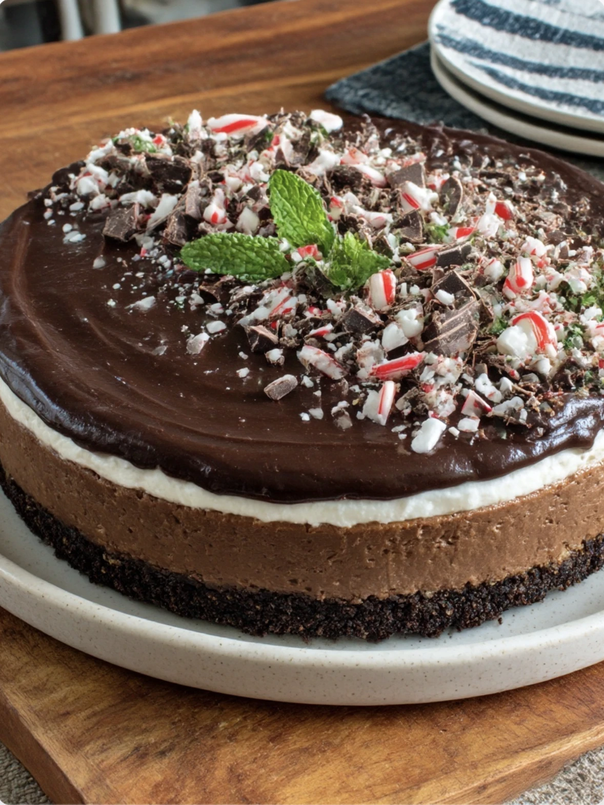 Peppermint Chocolate Cheesecake