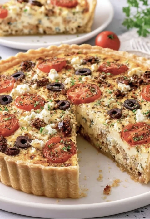 Quiche Queijo Com Tomate Azeitona