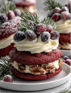 Red Velvet Wreath Whoopie Pies