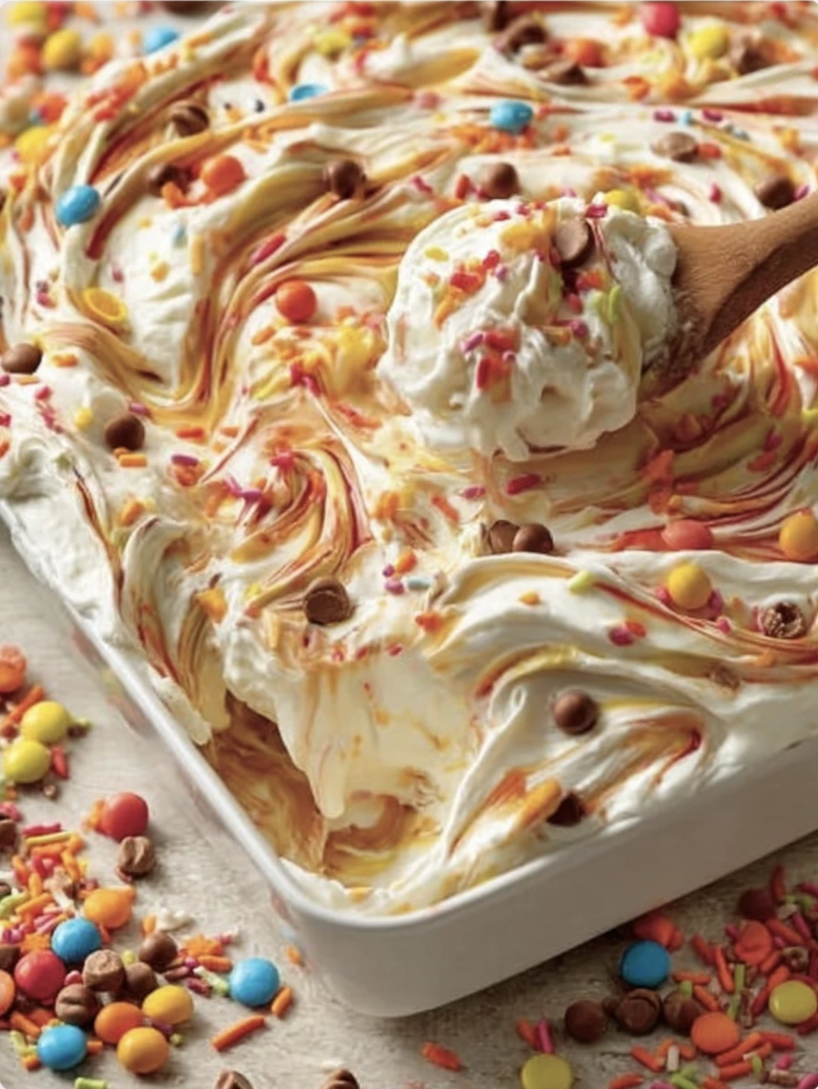 Reese’s Swirl Cool Whip and Pudding Frosting