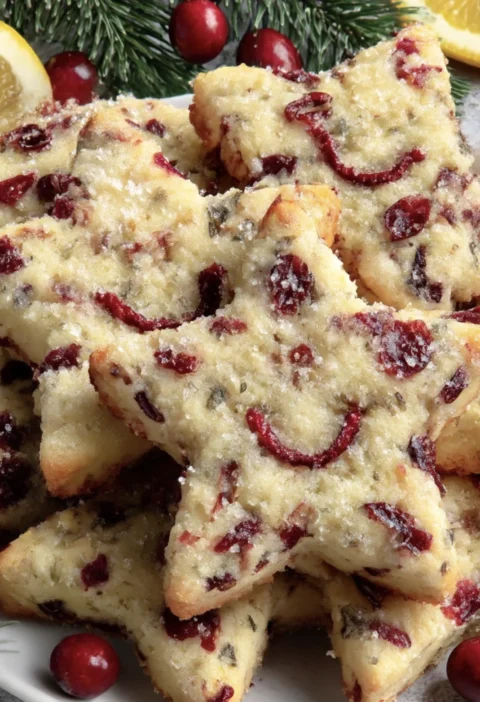 Soft Cranberry Orange Star Cookies