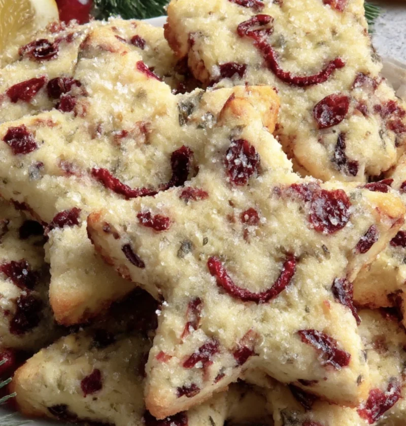 Soft Cranberry Orange Star Cookies