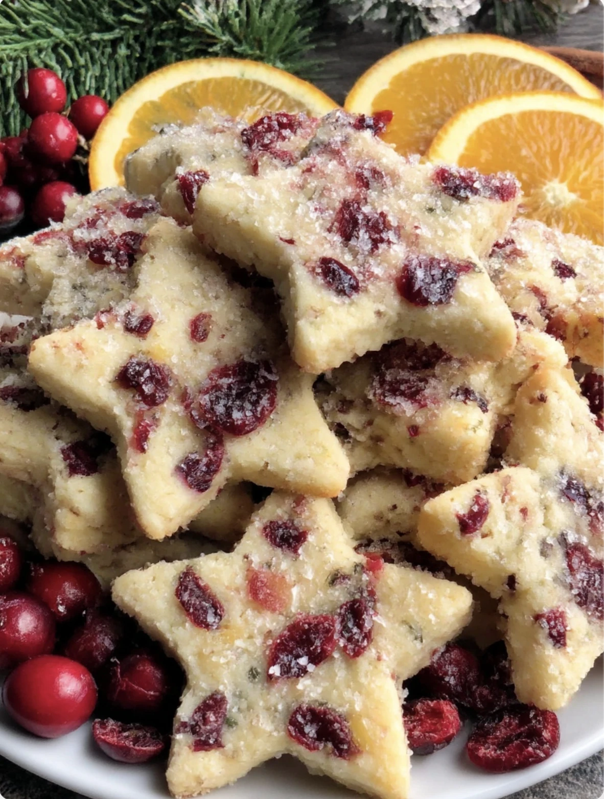 Soft Cranberry Orange Star Cookies