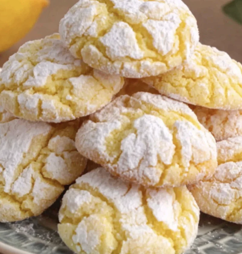 Soft Zesty Lemon Crinkle Cookies