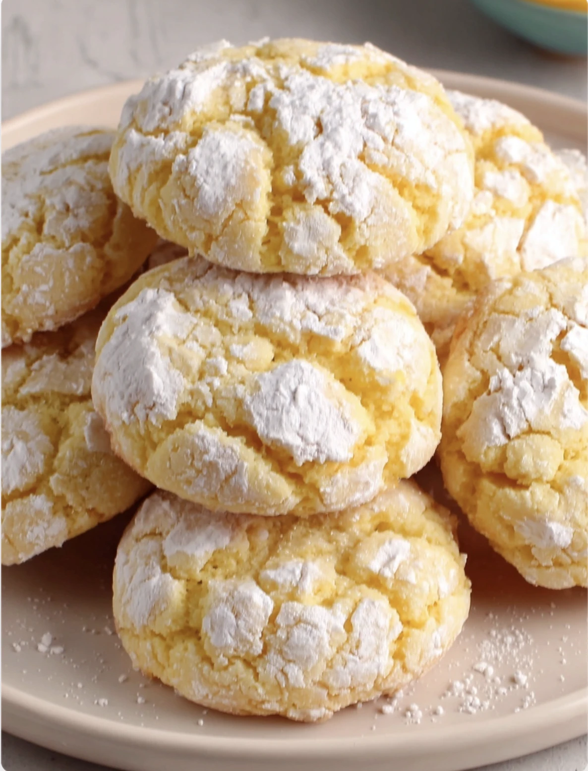 Soft Zesty Lemon Crinkle Cookies