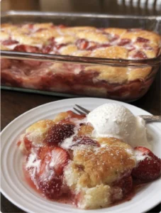 Strawberry Cream Cheese Cobbler