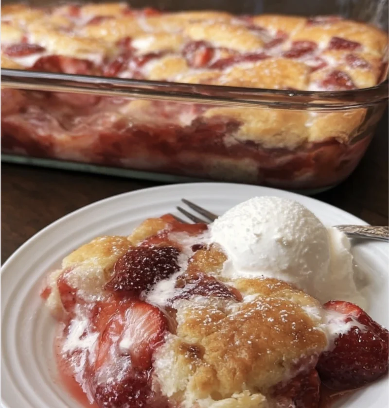 Strawberry Cream Cheese Cobbler