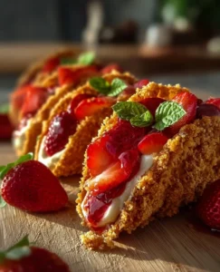 🍓🌮 Strawberry Crunch Cheesecake Tacos